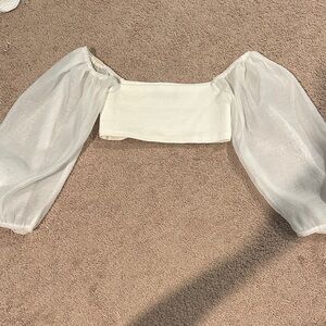 Cider Cream Sheer Sleeve Blouse